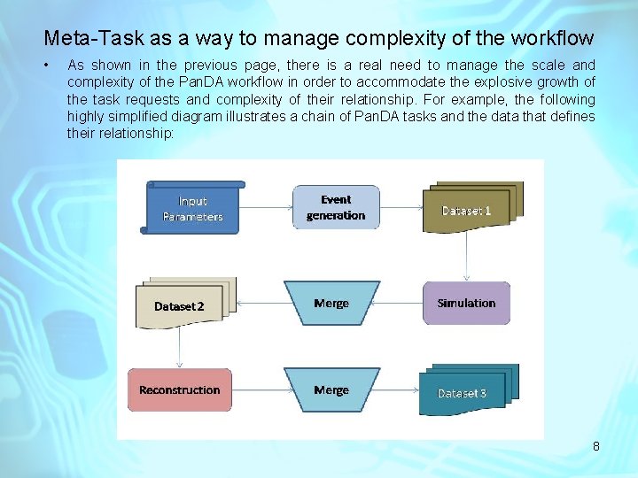 Meta-Task as a way to manage complexity of the workflow • As shown in