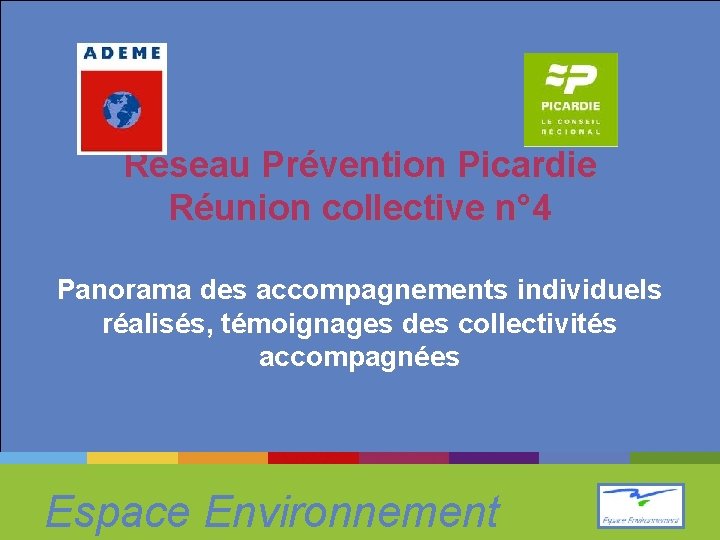Réseau Prévention Picardie Réunion collective n° 4 Panorama des accompagnements individuels réalisés, témoignages des