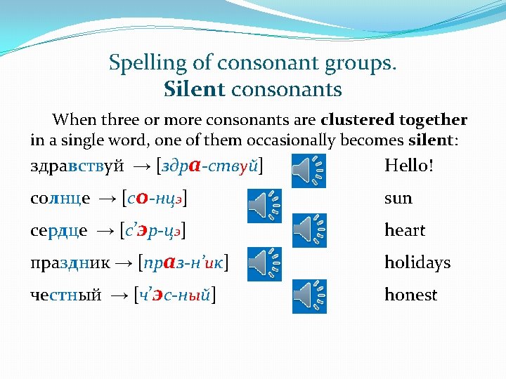 Spelling of consonant groups. Silent consonants When three or more consonants are clustered together