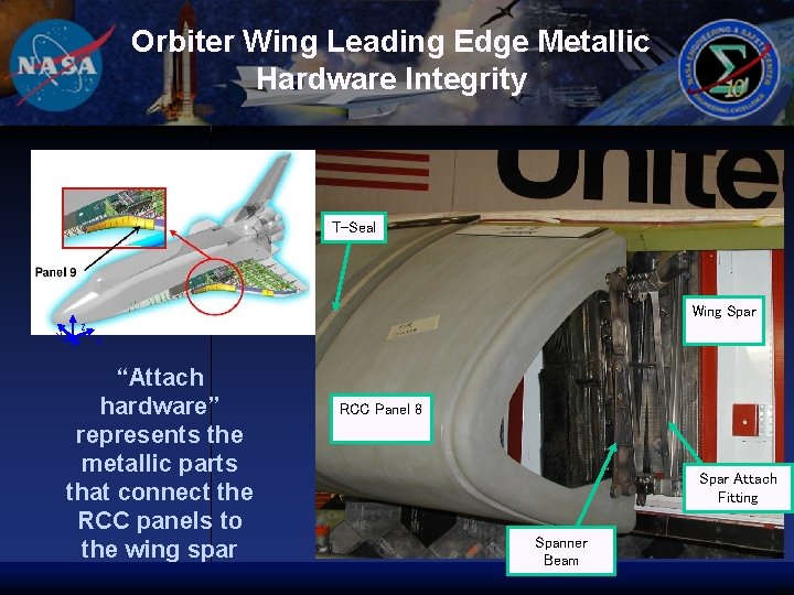 Orbiter Wing Leading Edge Metallic Hardware Integrity T-Seal Wing Spar Y Z X “Attach