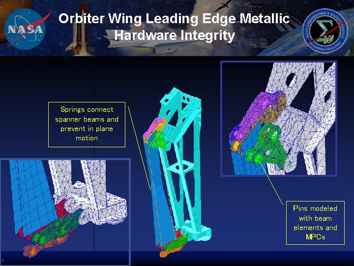 Orbiter Wing Leading Edge Metallic Hardware Integrity Springs connect spanner beams and prevent in