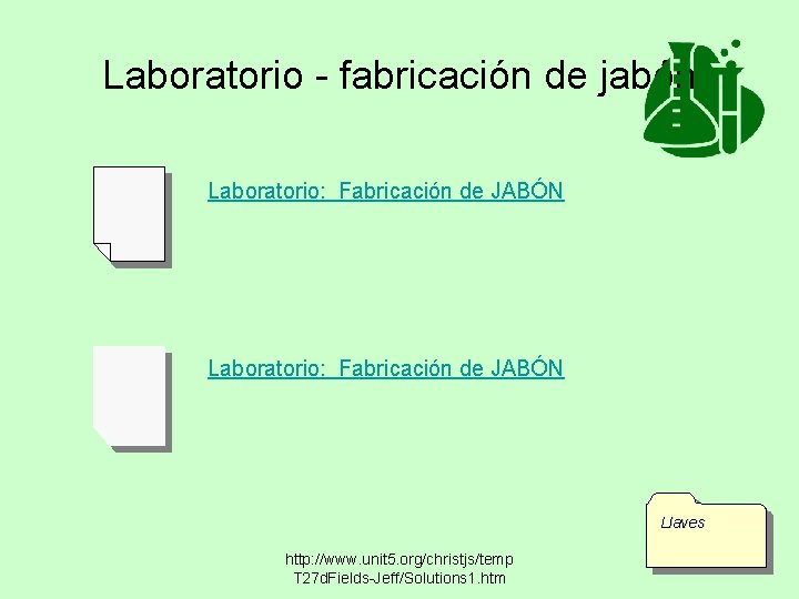 Laboratorio - fabricación de jabón Laboratorio: Fabricación de JABÓN Llaves http: //www. unit 5.