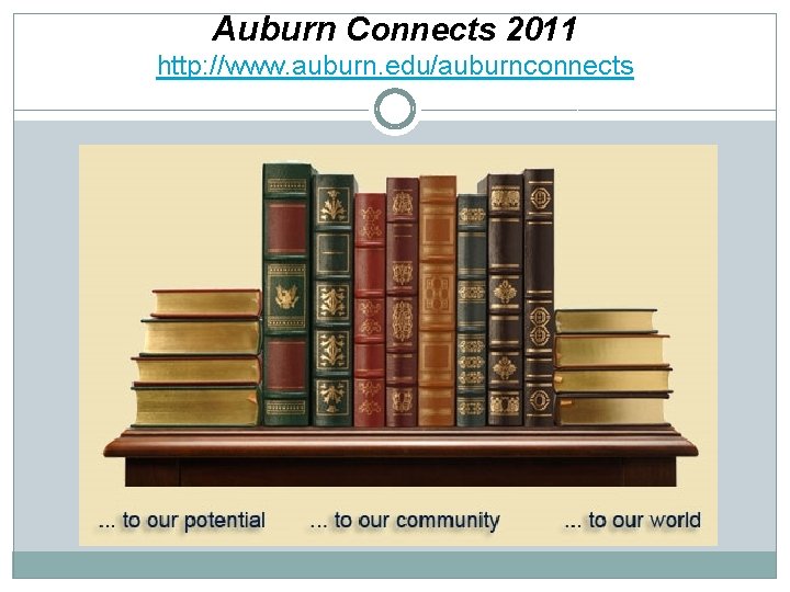 Auburn Connects 2011 http: //www. auburn. edu/auburnconnects 