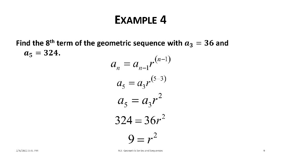 GEOMETRIC SEQUENCES AND SERIES Section 9 3 Precalculus