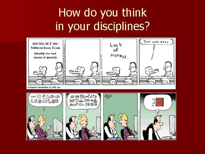 How do you think in your disciplines? 