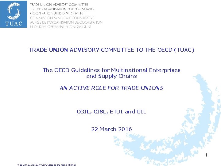 TRADE UNION ADVISORY COMMITTEE TO THE OECD (TUAC) The OECD Guidelines for Multinational Enterprises