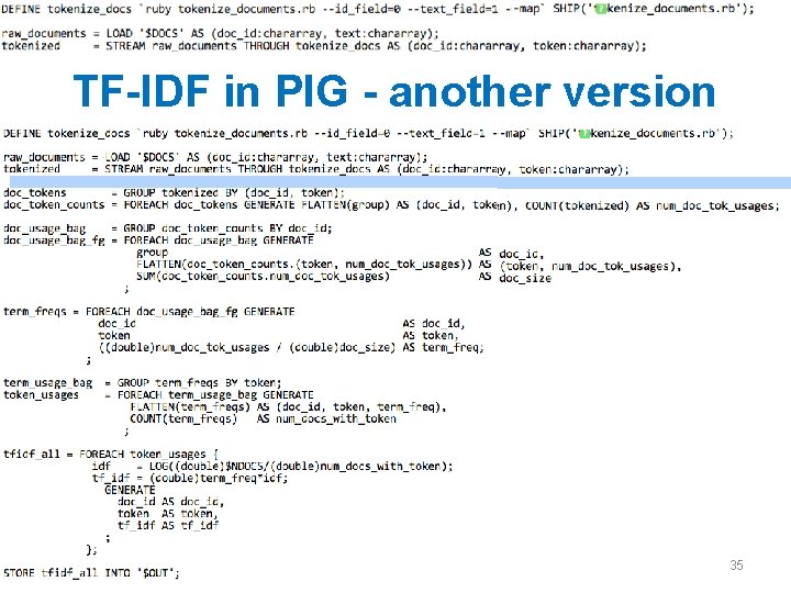 TF-IDF in PIG - another version 35 