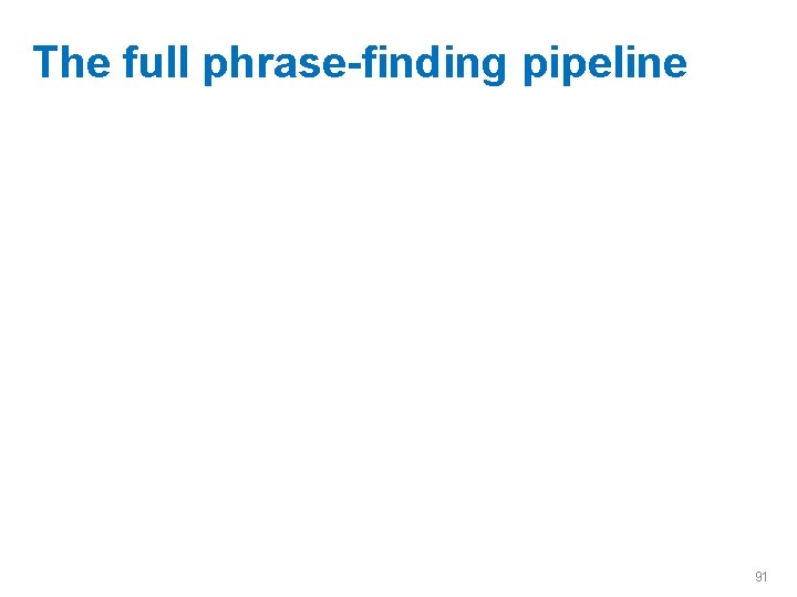 The full phrase-finding pipeline 91 