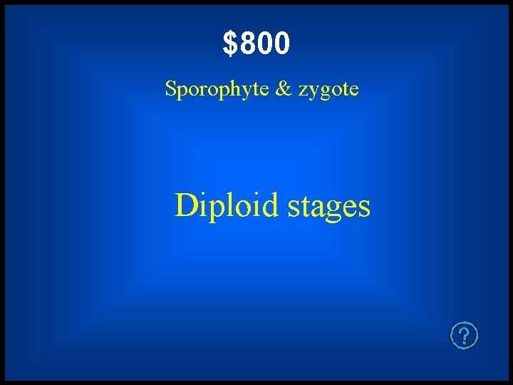 $800 Sporophyte & zygote Diploid stages 