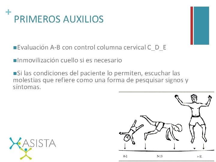 + PRIMEROS AUXILIOS n. Evaluación A-B control columna cervical C_D_E n. Inmovilización cuello si