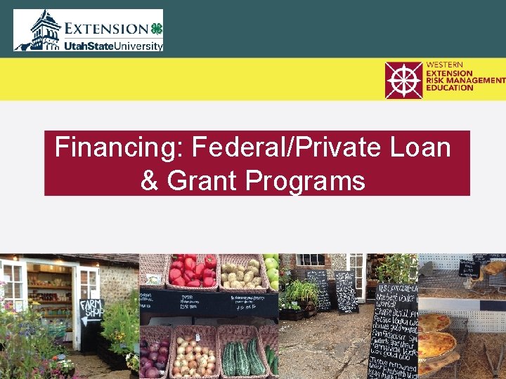Financing: Federal/Private Loan & Grant Programs 