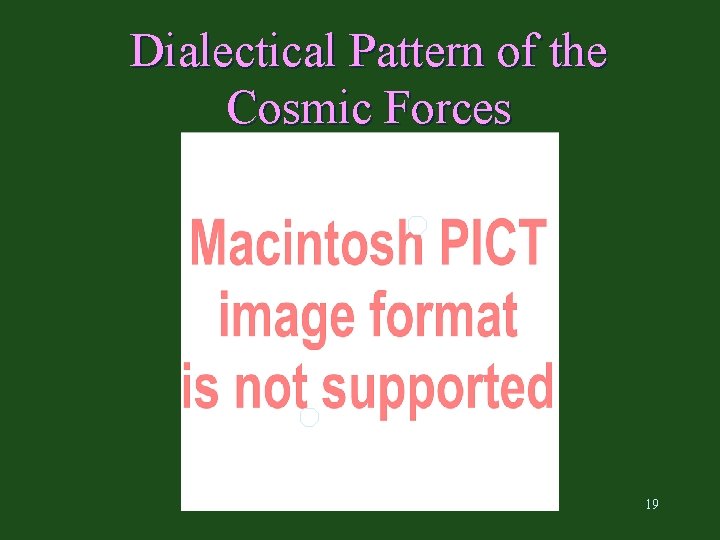 Dialectical Pattern of the Cosmic Forces 19 