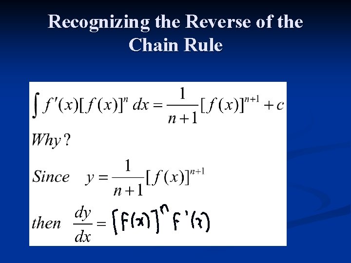 Recognizing the Reverse of the Chain Rule 