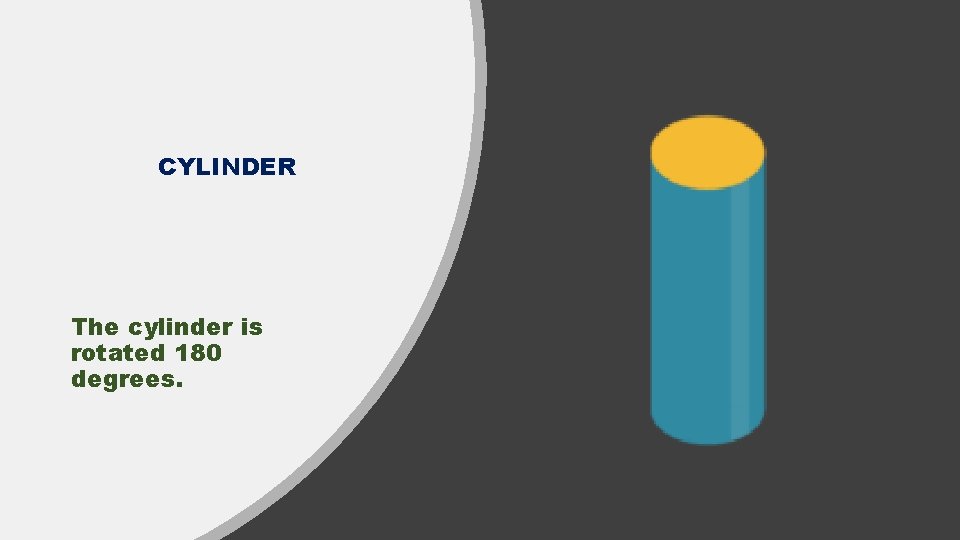 CYLINDER The cylinder is rotated 180 degrees. 