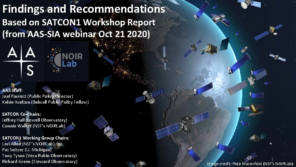 Findings and Recommendations Based on SATCON 1 Workshop Report (from AAS-SIA webinar Oct 21
