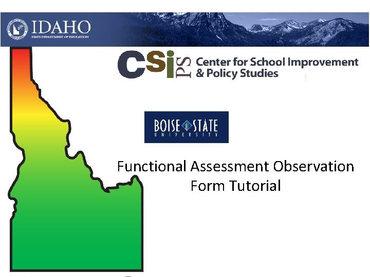 Functional Assessment Observation Form Tutorial 