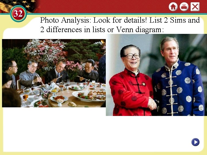 Photo Analysis: Look for details! List 2 Sims and 2 differences in lists or