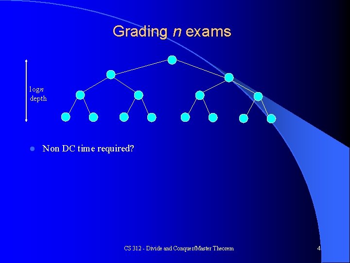 Grading n exams logn depth l Non DC time required? CS 312 - Divide