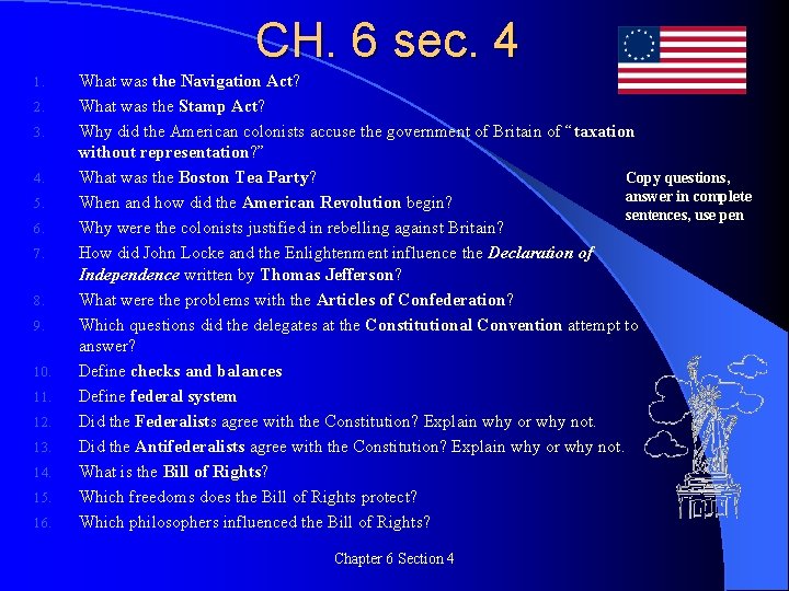 CH. 6 sec. 4 1. 2. 3. 4. 5. 6. 7. 8. 9. 10.