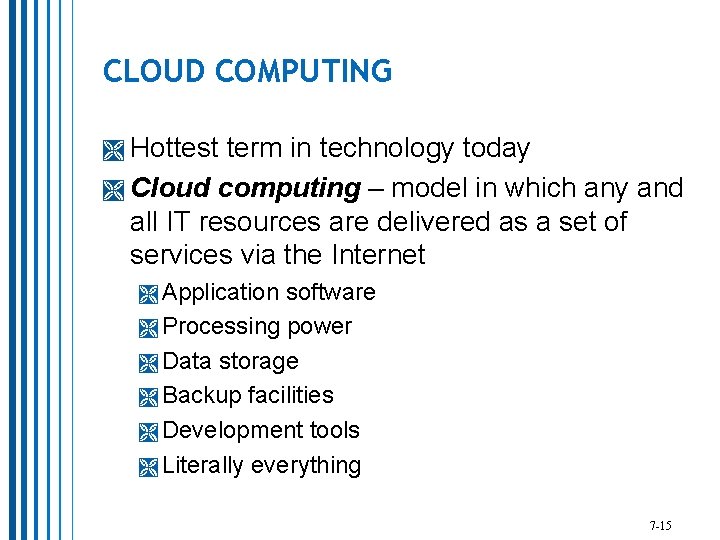 CLOUD COMPUTING Hottest term in technology today Cloud computing – model in which any CLOUD COMPUTING Hottest term in technology today Cloud computing – model in which any