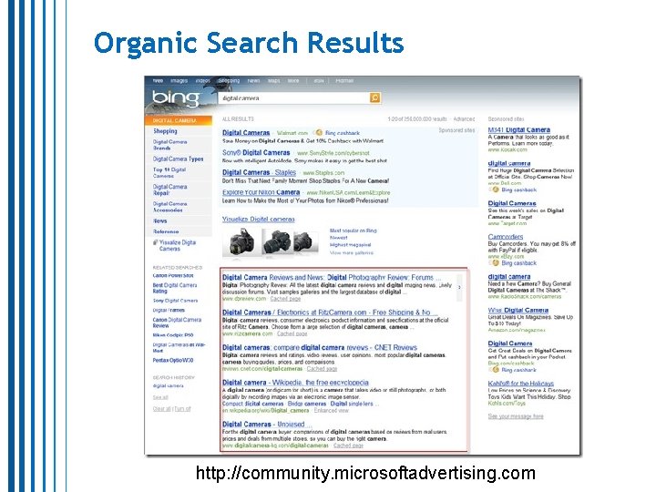 Organic Search Results http: //community. microsoftadvertising. com Organic Search Results http: //community. microsoftadvertising. com