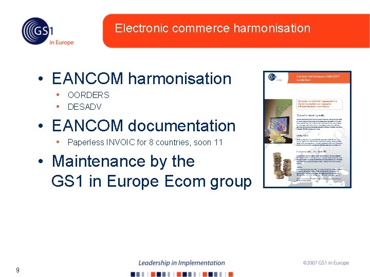 Electronic commerce harmonisation • EANCOM harmonisation • • OORDERS DESADV • EANCOM documentation •