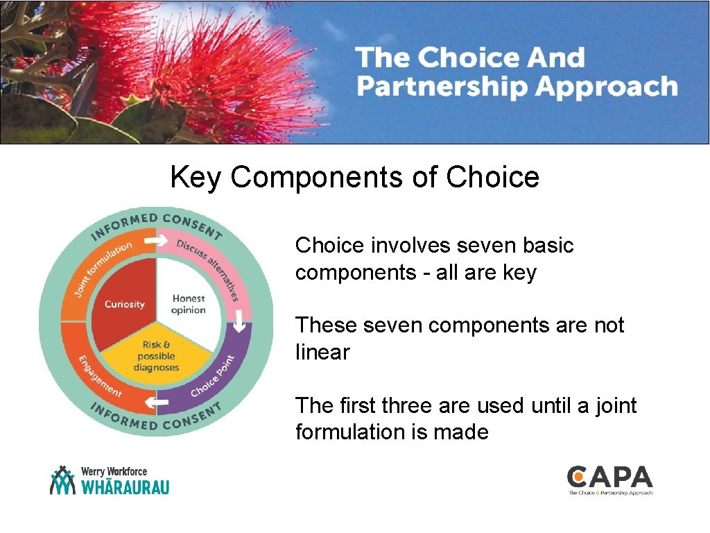 Key Components of Choice involves seven basic components - all are key These seven