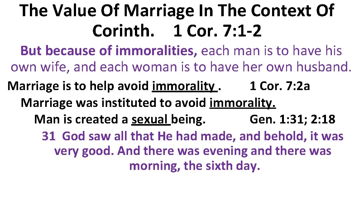 The Role Of Marriage In Society 1 Cor