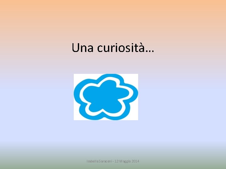 Una curiosità… Isabella Saraceni - 12 Maggio 2014 