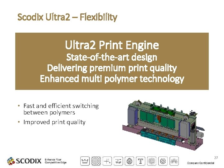 Scodix Ultra 2 – Flexibility Ultra 2 Print Engine State-of-the-art design Delivering premium print