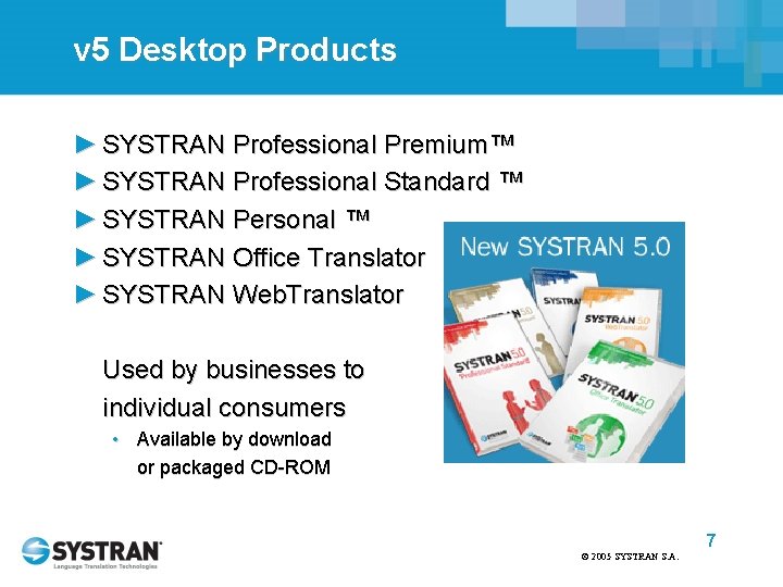 v 5 Desktop Products ► SYSTRAN Professional Premium™ ► SYSTRAN Professional Standard ™ ►