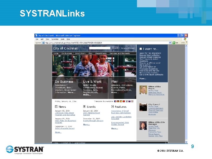 SYSTRANLinks 9 © 2005 SYSTRAN S. A. 