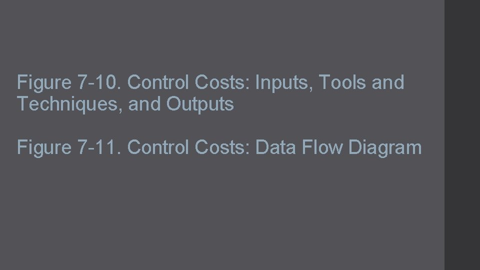 Figure 7 -10. Control Costs: Inputs, Tools and Techniques, and Outputs Figure 7 -11.