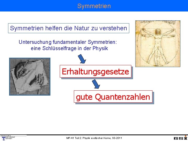 Symmetrien helfen die Natur zu verstehen Untersuchung fundamentaler Symmetrien: eine Schlüsselfrage in der Physik