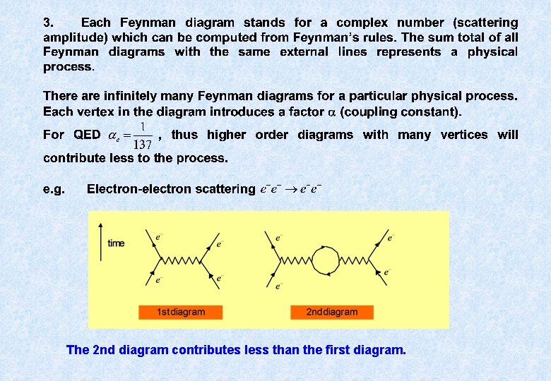 The 2 nd diagram contributes less than the first diagram. 