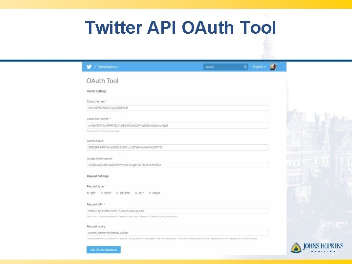 Twitter API OAuth Tool 