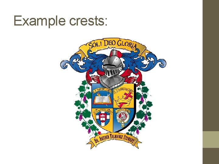 Example crests: 