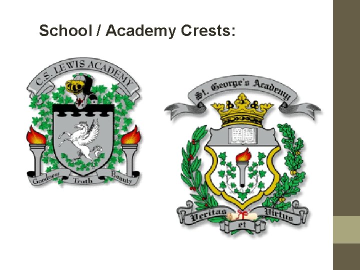 School / Academy Crests: 