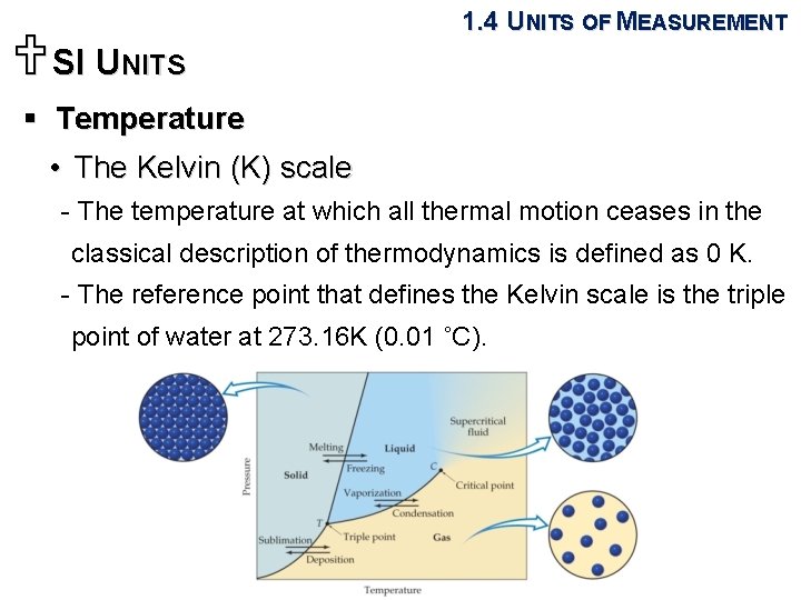 USI UNITS 1. 4 UNITS OF MEASUREMENT § Temperature • The Kelvin (K) scale