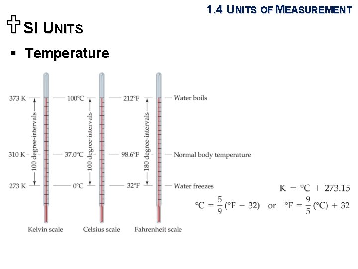 USI UNITS § Temperature 1. 4 UNITS OF MEASUREMENT 