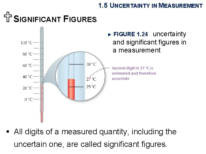 1. 5 UNCERTAINTY IN MEASUREMENT USIGNIFICANT FIGURES uncertainty and significant figures in a measurement