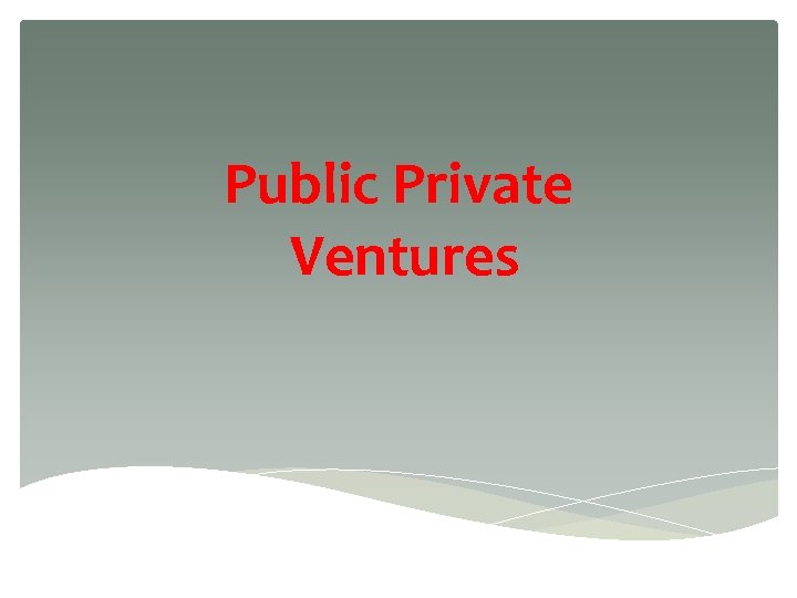 Public Private Ventures 1 