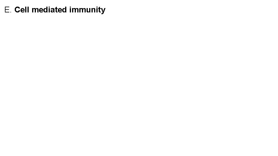 E. Cell mediated immunity 