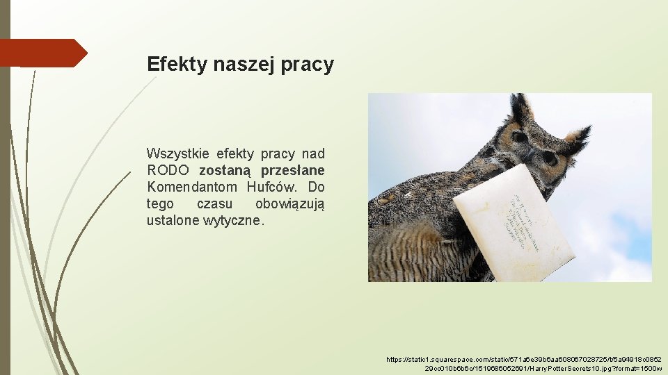 Efekty naszej pracy Wszystkie efekty pracy nad RODO zostaną przesłane Komendantom Hufców. Do tego