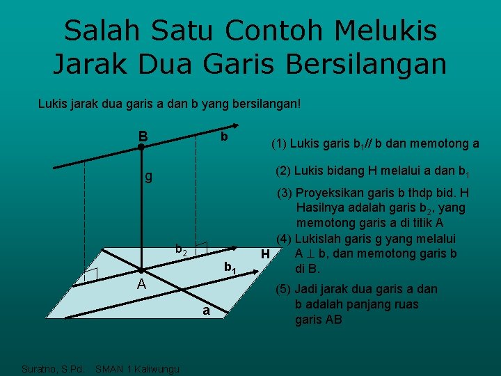 Salah Satu Contoh Melukis Jarak Dua Garis Bersilangan Lukis jarak dua garis a dan