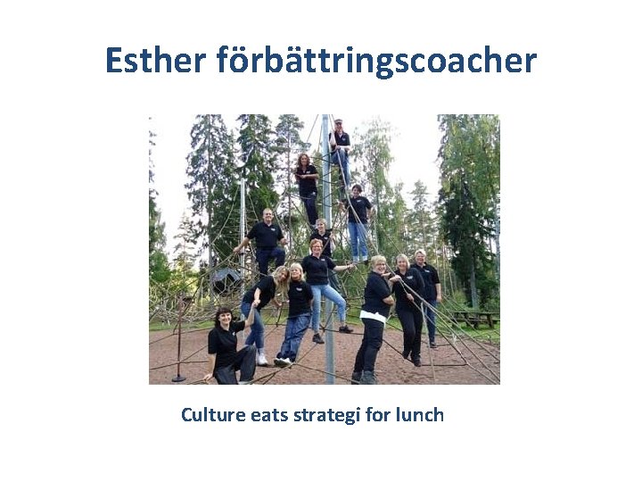 Esther förbättringscoacher Culture eats strategi for lunch 