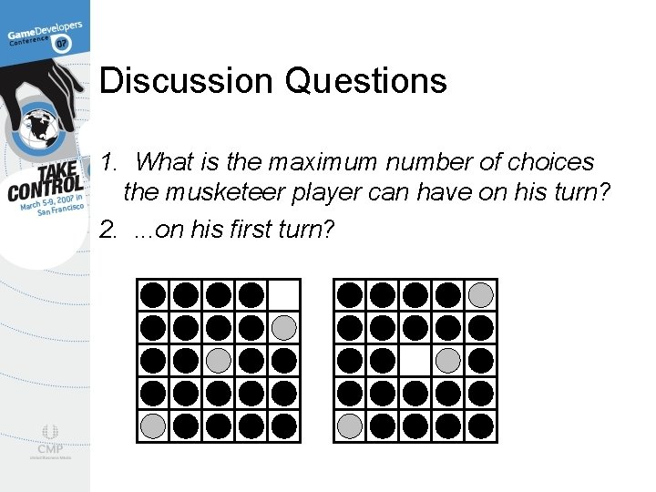 Discussion Questions 1. What is the maximum number of choices the musketeer player can