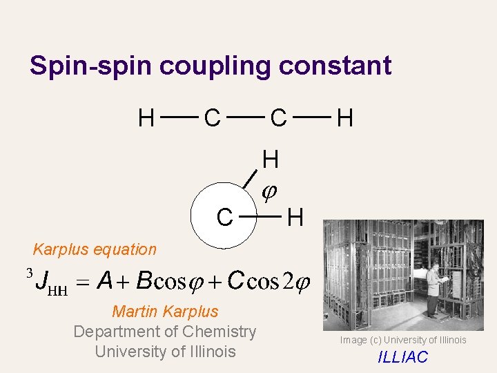 Spin-spin coupling constant H C C H H C H Karplus equation Martin Karplus