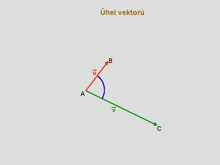 Úhel vektorů B u A v C 