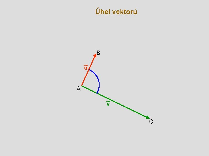 Úhel vektorů B u A v C 